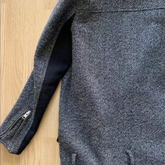 ALL SAINTS Wool Biker Style Coat UK 6/ US 2 Black - Picture 9 of 12